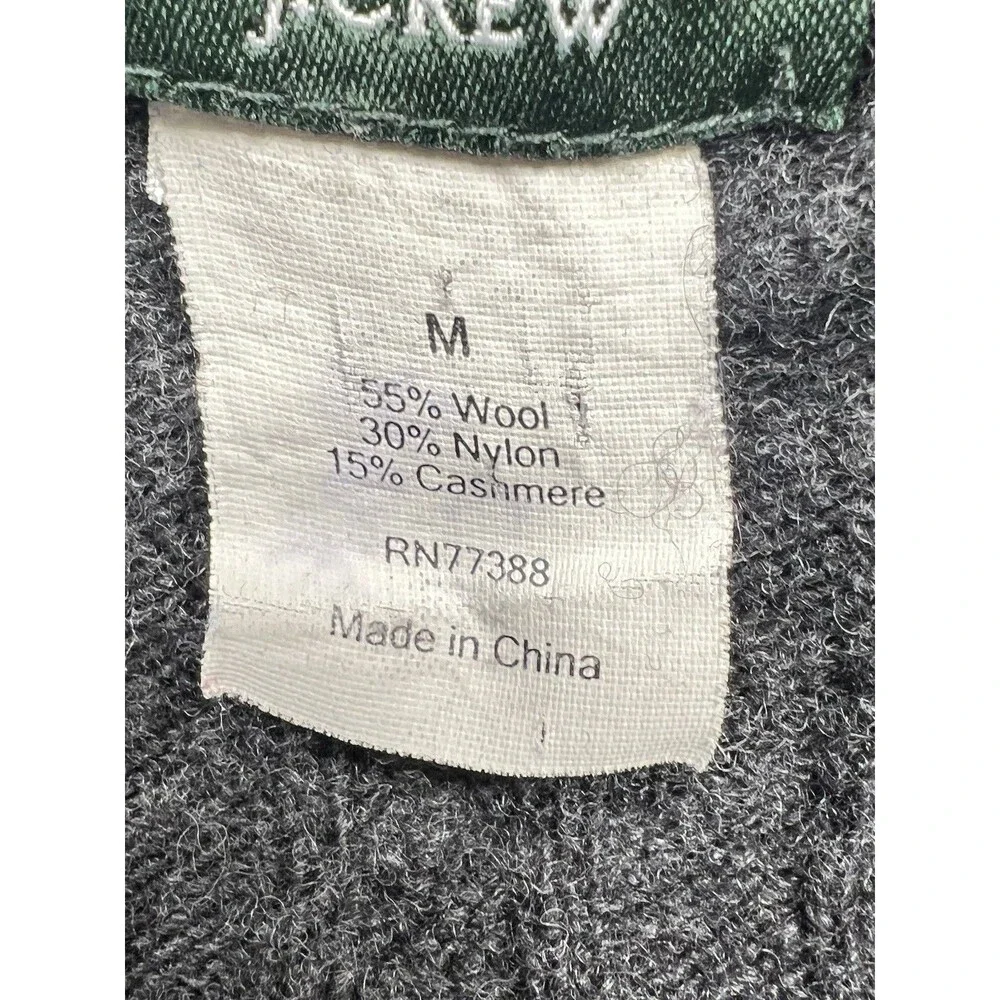 J. Crew Black Cashmere/Wool Cable Knit Crew Neck Pullover Womens M Everyday Chic